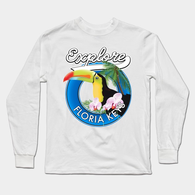 Florida keys retro logo Long Sleeve T-Shirt by nickemporium1